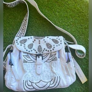 NWT Caspari Costellata crossbody bag white